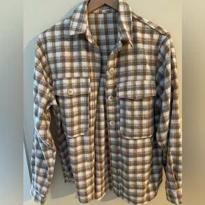 Lulus brown and grey plaid shacket